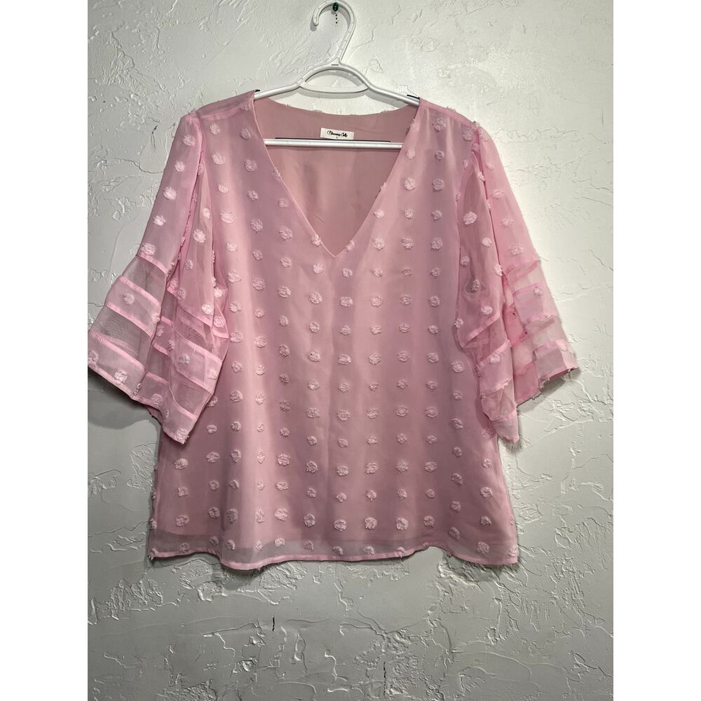 Blooming Jolly pink blouse womens large girlcore barbiecore ethereal coquette‎